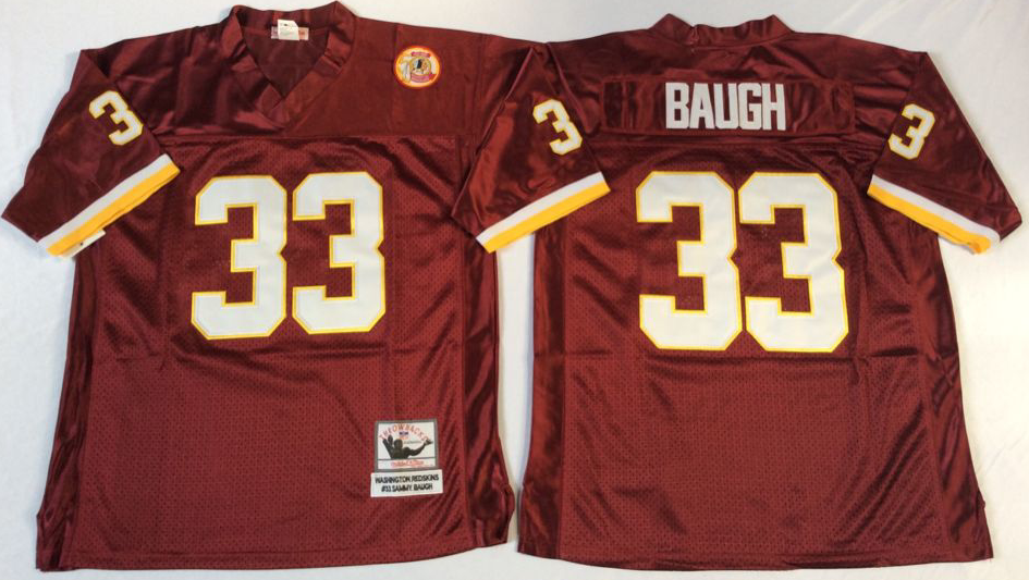 Men NFL Washington Redskins 33 Baugh red Mitchell Ness jerseys